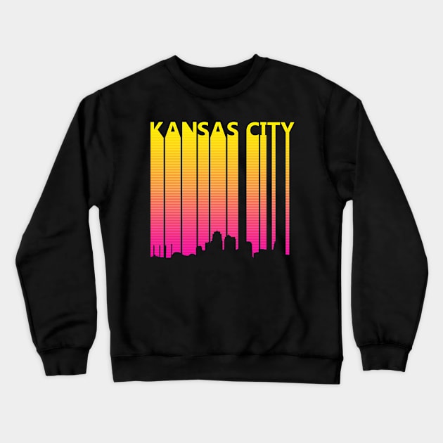 Retro 1980s Kansas City Skyline Crewneck Sweatshirt by GWENT